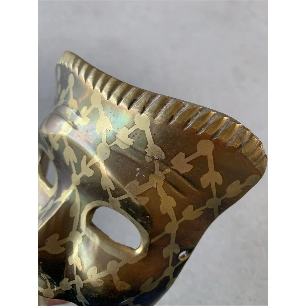 Vintage Brass Theater Drama Tragedy Comedy Happy Sad Face Wall Masks 7